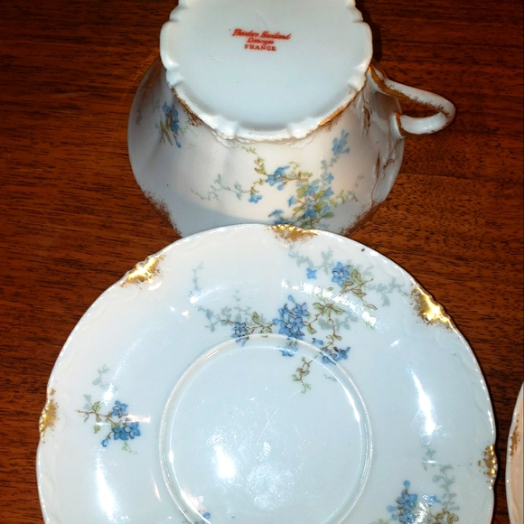 2 Sets Limoges Cups and Saucers Pour Café au Lait. Gorgeous! - Picture 3 of 15